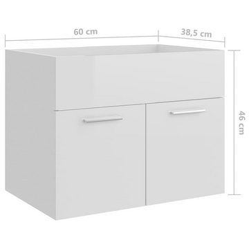 DOTMALL Waschbeckenunterschrank Waschbeckenunterschrank mit Einbaubecken Hochglanz-Weiß