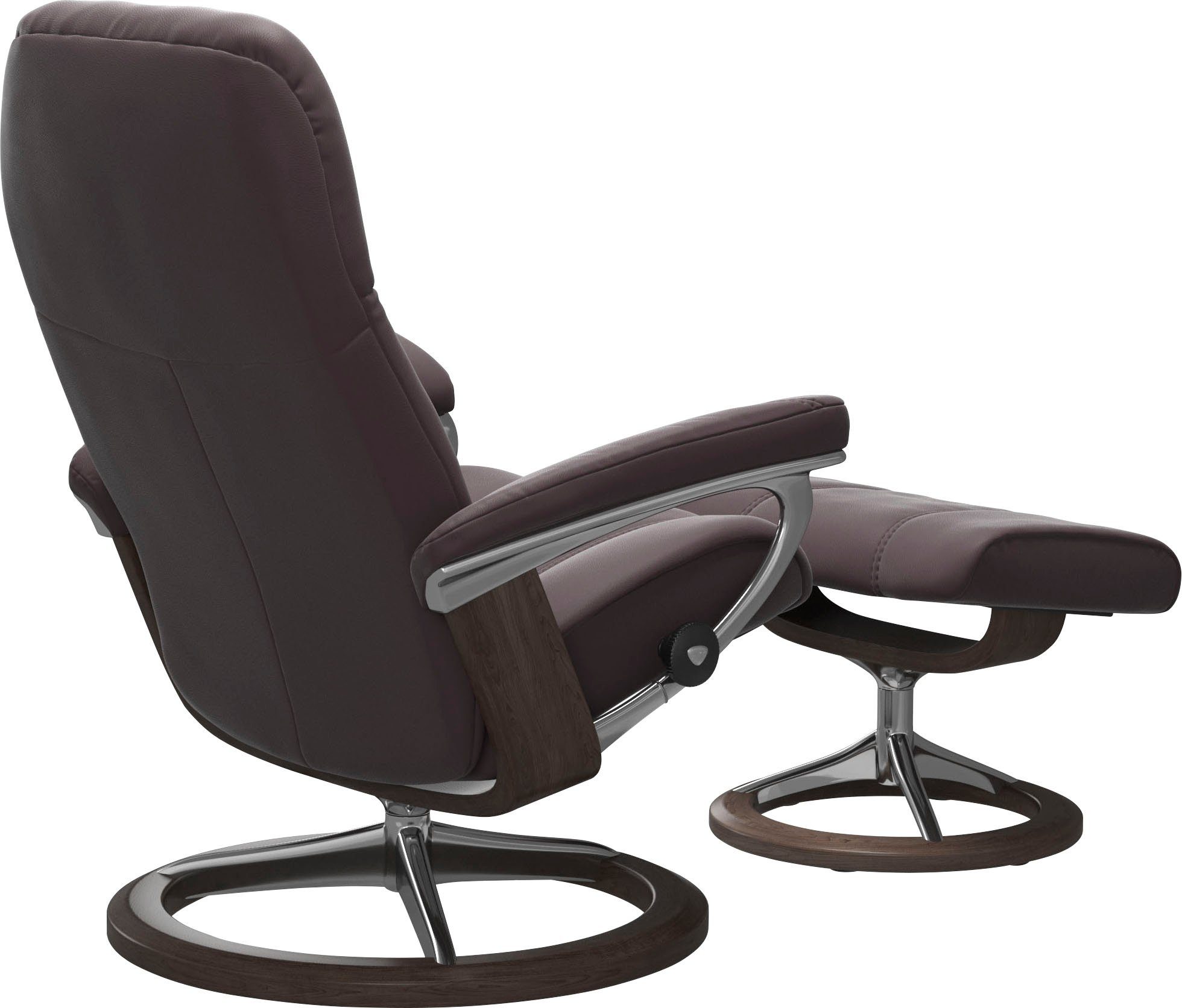 (Set, Hocker, mit Gestell Consul Relaxsessel mit Relaxsessel Stressless® Hocker), Wenge mit L, Base, Größe Signature