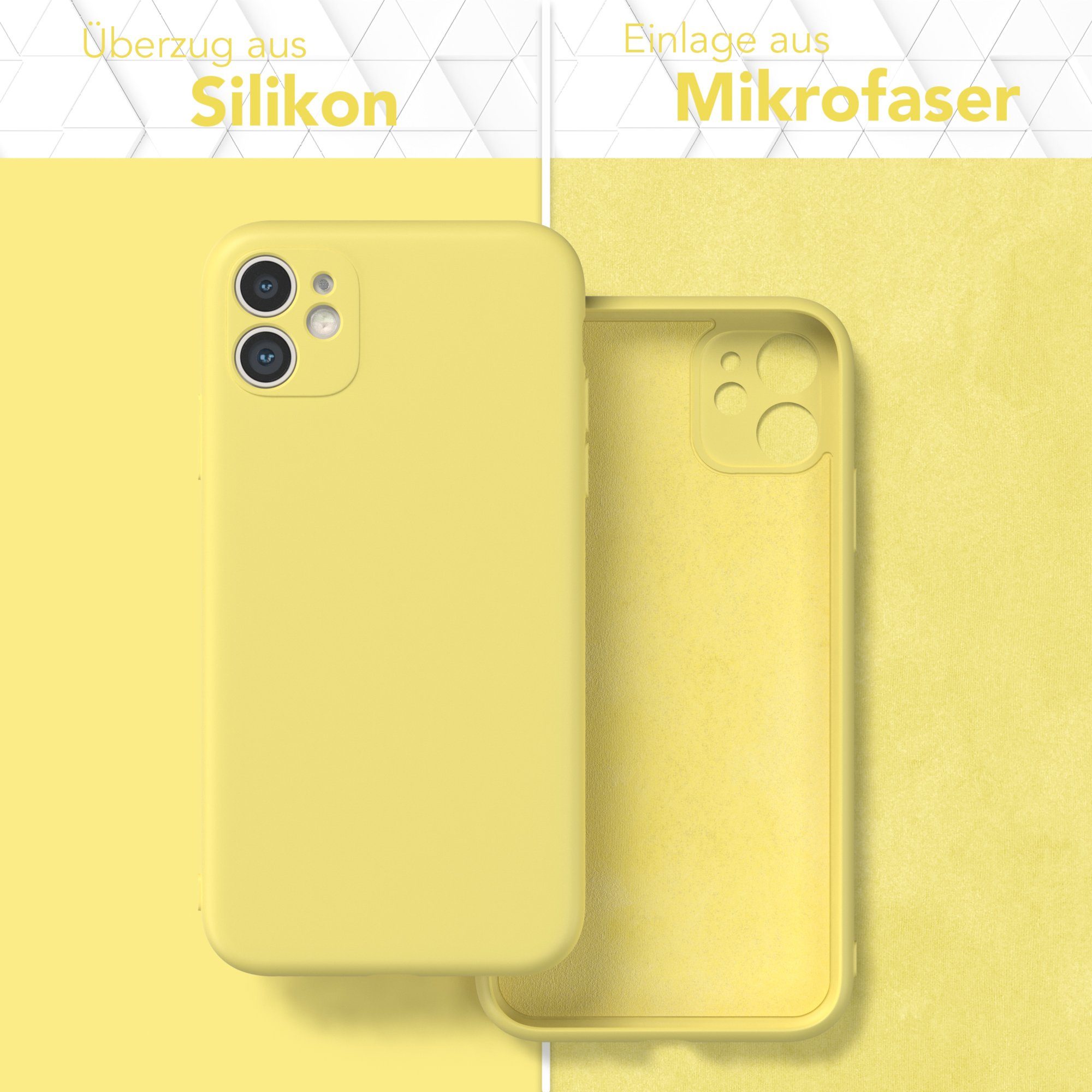 EAZY CASE Handyhülle für Apple iPhone 11 Hülle Silikon 6,1 Zoll, Handy Softcase stoßfest Hülle mit Kameraschutz bumper tpuhülle Gelb