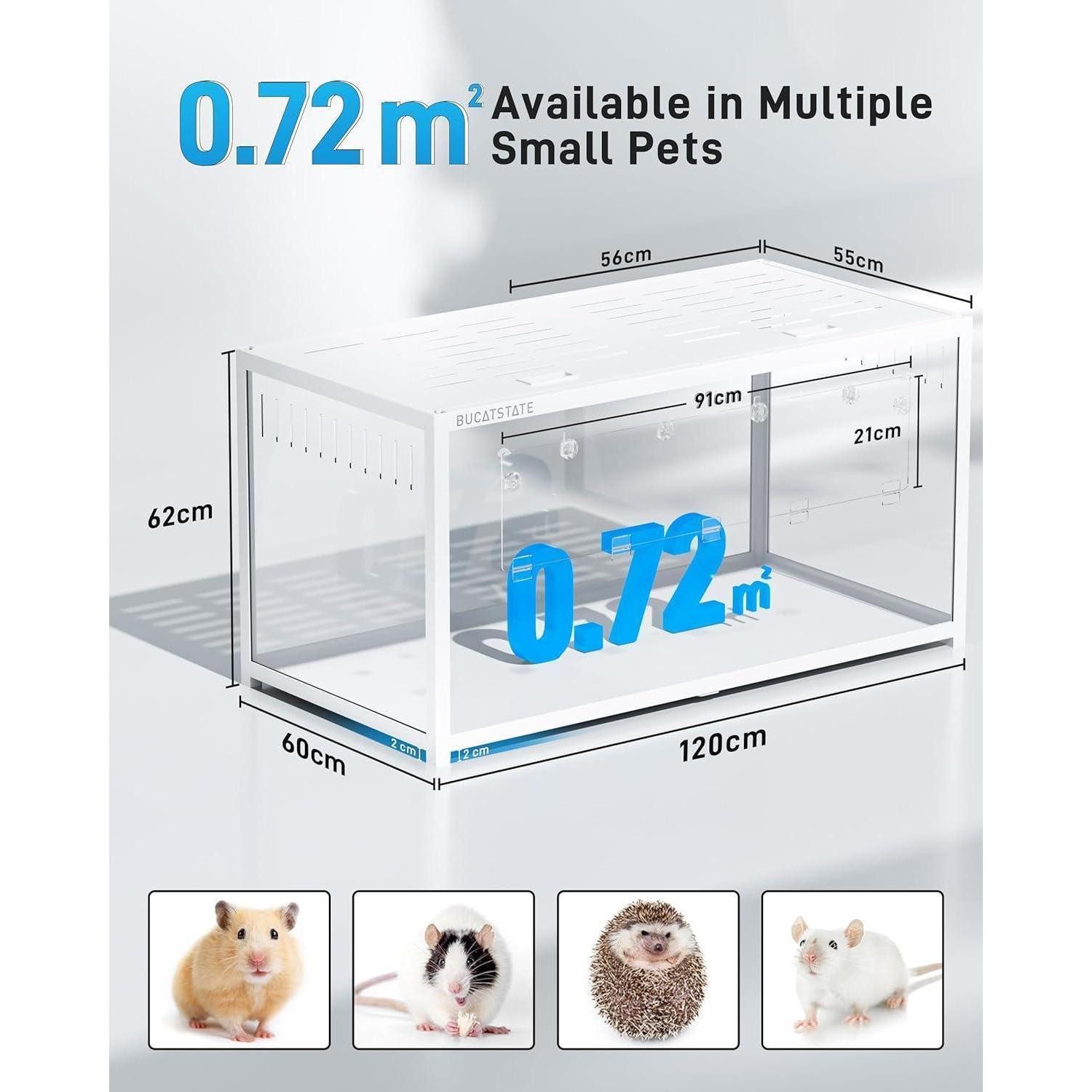 LuxusKollektion Kleintierkäfig Hamsterkäfig Metall Rattenkäfig Groß Stapelbar 100L x 50W x 52H cm