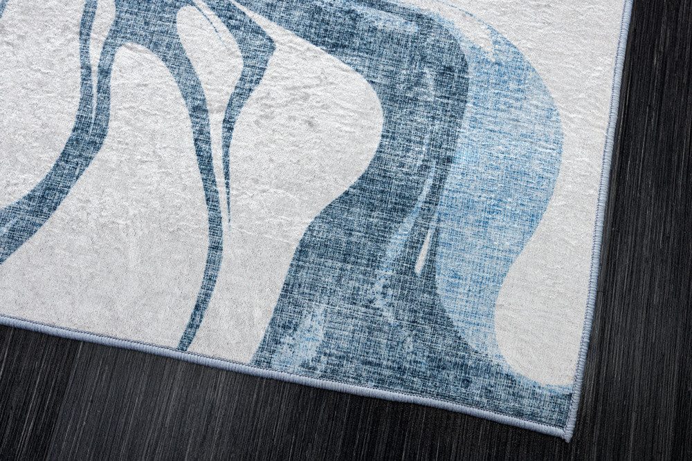 riess-ambiente Designteppich ART RUGS 350x240cm grau blau · Kurzflor-Teppich im modernen Design, rechteckig, Höhe: 8 mm, XXL · Wohnzimmer · Fußbodenheizung-geei – Bild 3 von 5