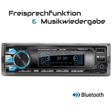 XOMAX XM-R265 Autoradio mit Bluetooth, 2. USB mit Ladefunktion SD AUX 1 DIN Autoradio