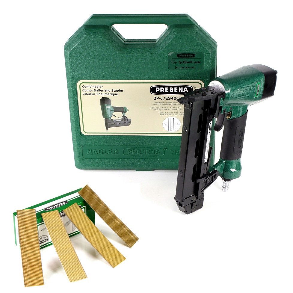 Prebena Druckluft-Nagler Druckluftnagler 2P-J/ES 40 COMBI 5 bis 7 Bar