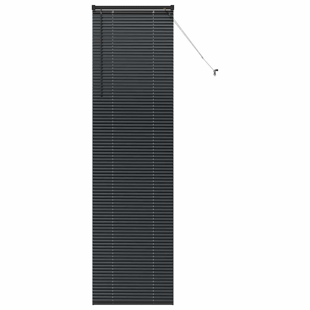Rollo Fensterjalousie mit Vorhängen Schwarz Aluminium, günstig online kaufen