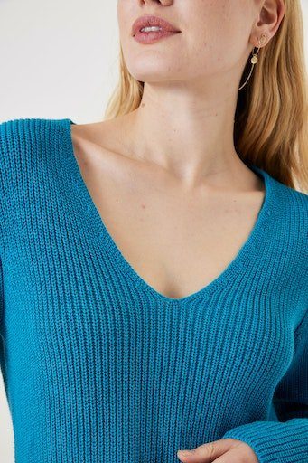 V-Ausschnitt-Pullover blue Garcia sapphir