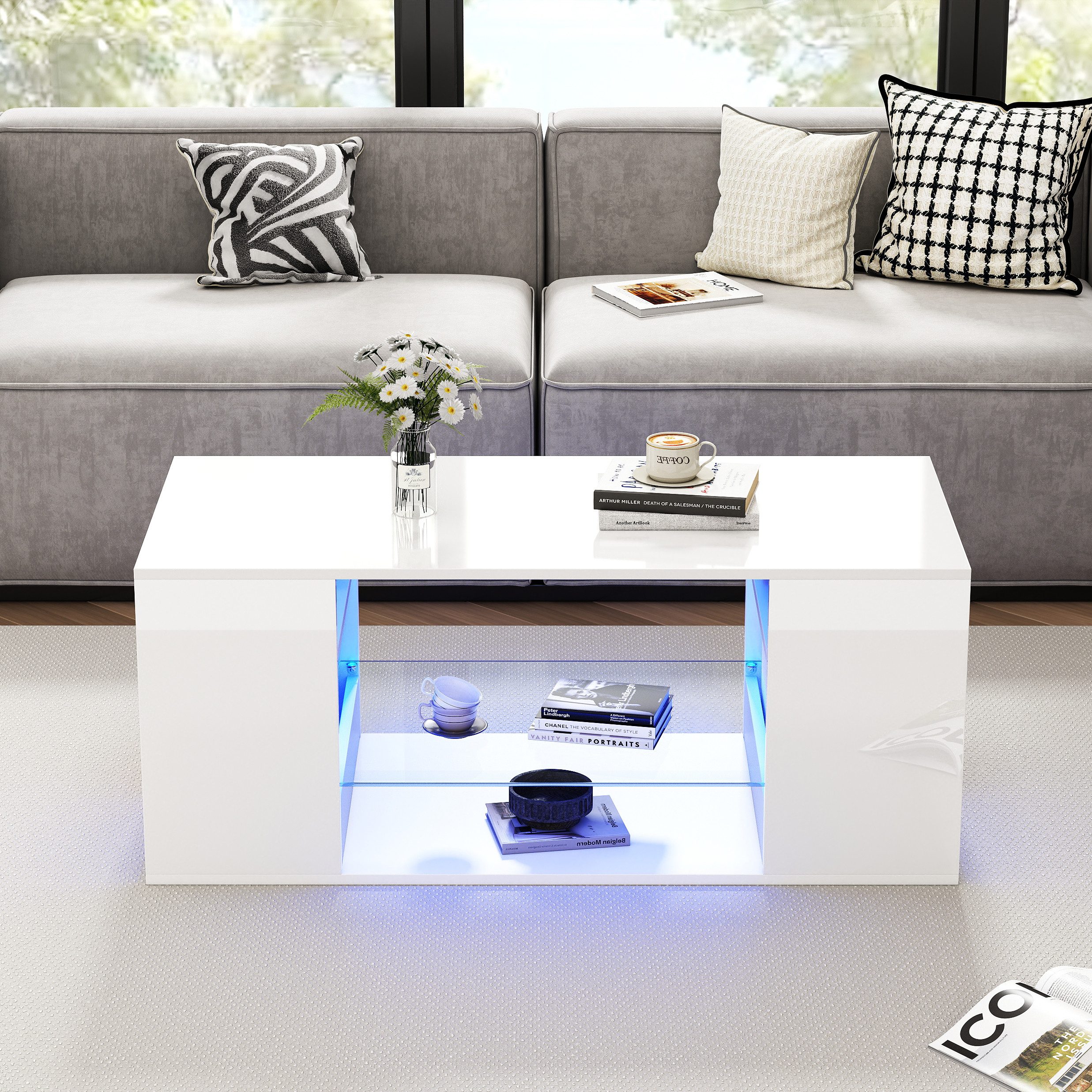 OKWISH Couchtisch mit großen Stauraum (Satztisch, günstig online kaufen