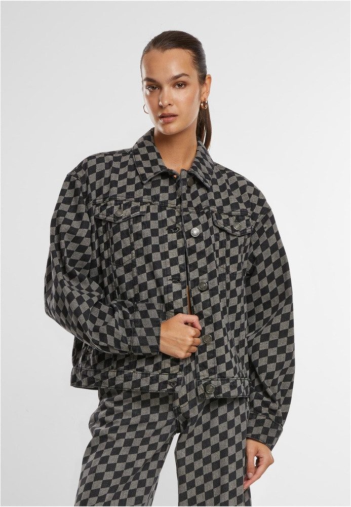 URBAN CLASSICS Jeansjacke Ladies 80's Oversized Laser Printed Denim Jacket