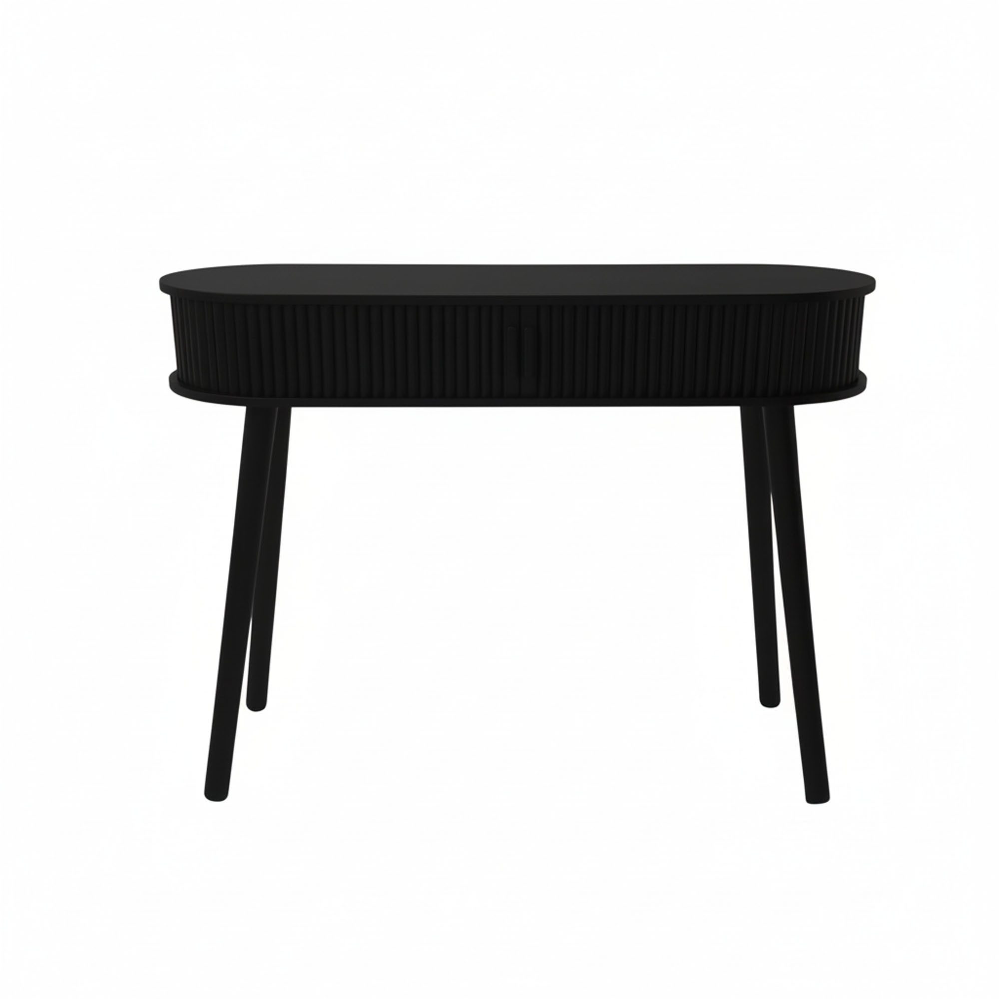 Housevitamin Konsolentisch Konsole mit Lamellen aus Holz Schwarz 100x33x76 cm (1-St., 1 Tisch), 100 cm breit, mit Stauraum und Lamellen