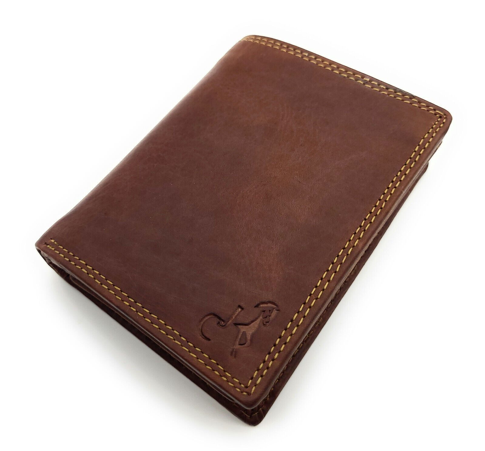 JOCKEY CLUB Geldbörse echt Leder Portemmonnaie Hochformat, Innenriegel, vintage braun, 12 Kartenfächer, Innenriegel, 2 Sichtfächer, RFID Schutz