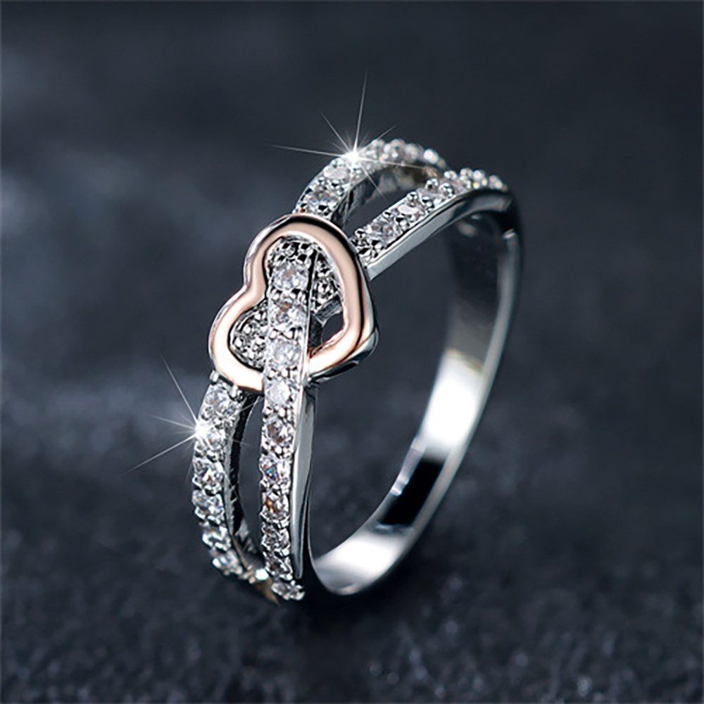 The Beauty House Fingerring Damen Verlobungsring silberfarbiger Ring mit He günstig online kaufen