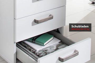 bümö Container office Standcontainer - mit 4 Schubladen Dekor: Grau mit Chromgriff (Metall)