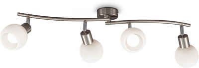 B.K.Licht Deckenspots »BK_DS1368 LED Deckenlampe, Schwenkbare, mit Glasschirm«, 4-flammig, inkl. 4x E14, 4x 5W, 3.000K warmweiße Lichtfarbe, 4x 470lm