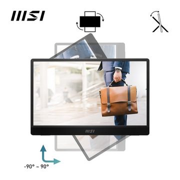 MSI PRO MP161 Portabler Monitor (40 cm/16 ", 1920 x 1080 px, Full HD, 4 ms Reaktionszeit, 60 Hz, IPS-LED, 3 Jahre Herstellergarantie, USB-C)