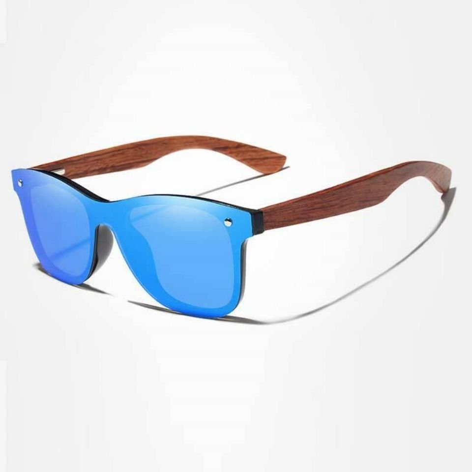 blue UV400 Sonnenbrille Fashion Polarized Naturholz Sonnenbrille Herren Radfahren Lamon