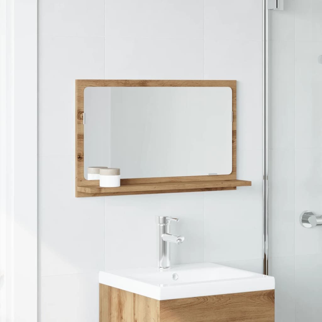 vidaXL Spiegelschrank 60 x 11 x 37 cm Badspiegel mit Ablage Artisan-Eiche 60x11x37 cm Spanpl
