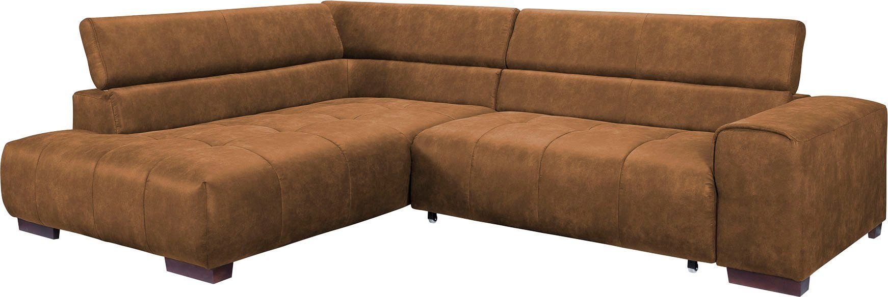 exxpo sofa und Kissen - Bettfunktion 3 verstellbaren mit fashion mit Kopfstützen, wahlweise Ecksofa,