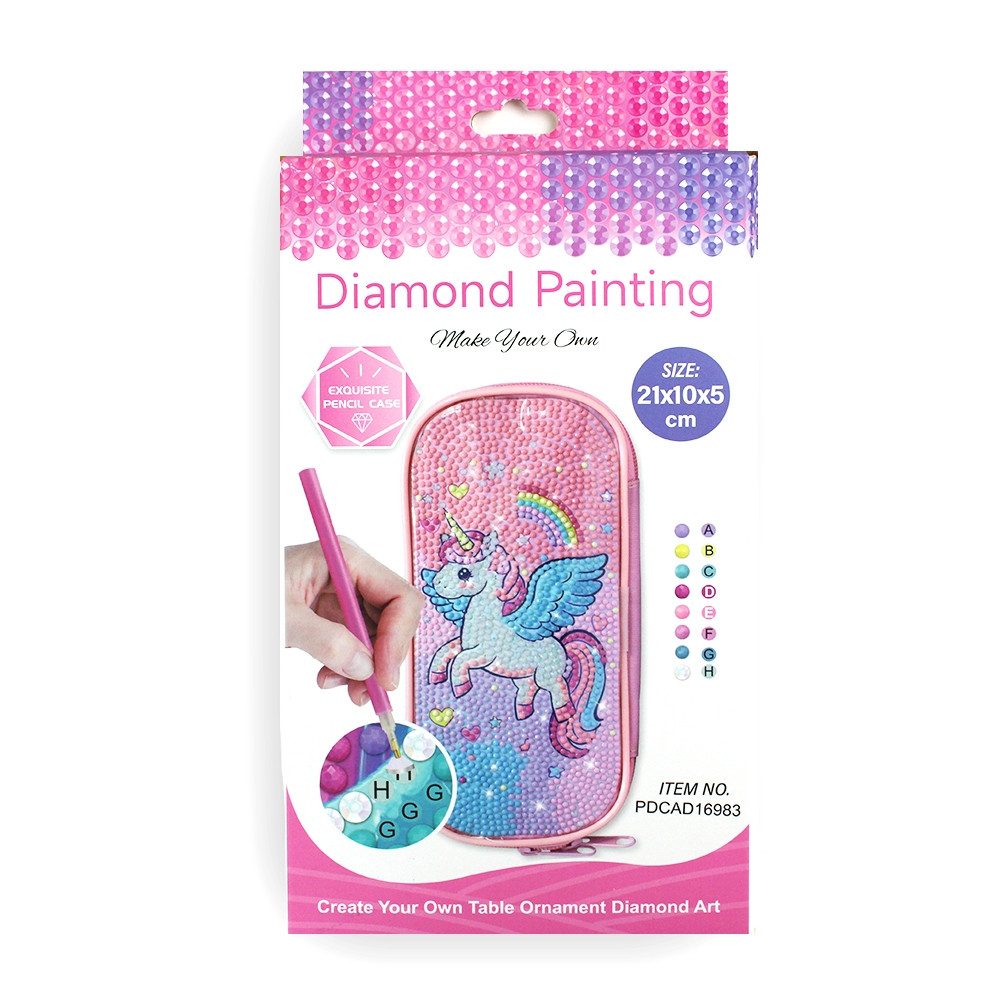 Pracht Rahmen PRACHT Diamond Painting Federmäppchen Einhorn rosa