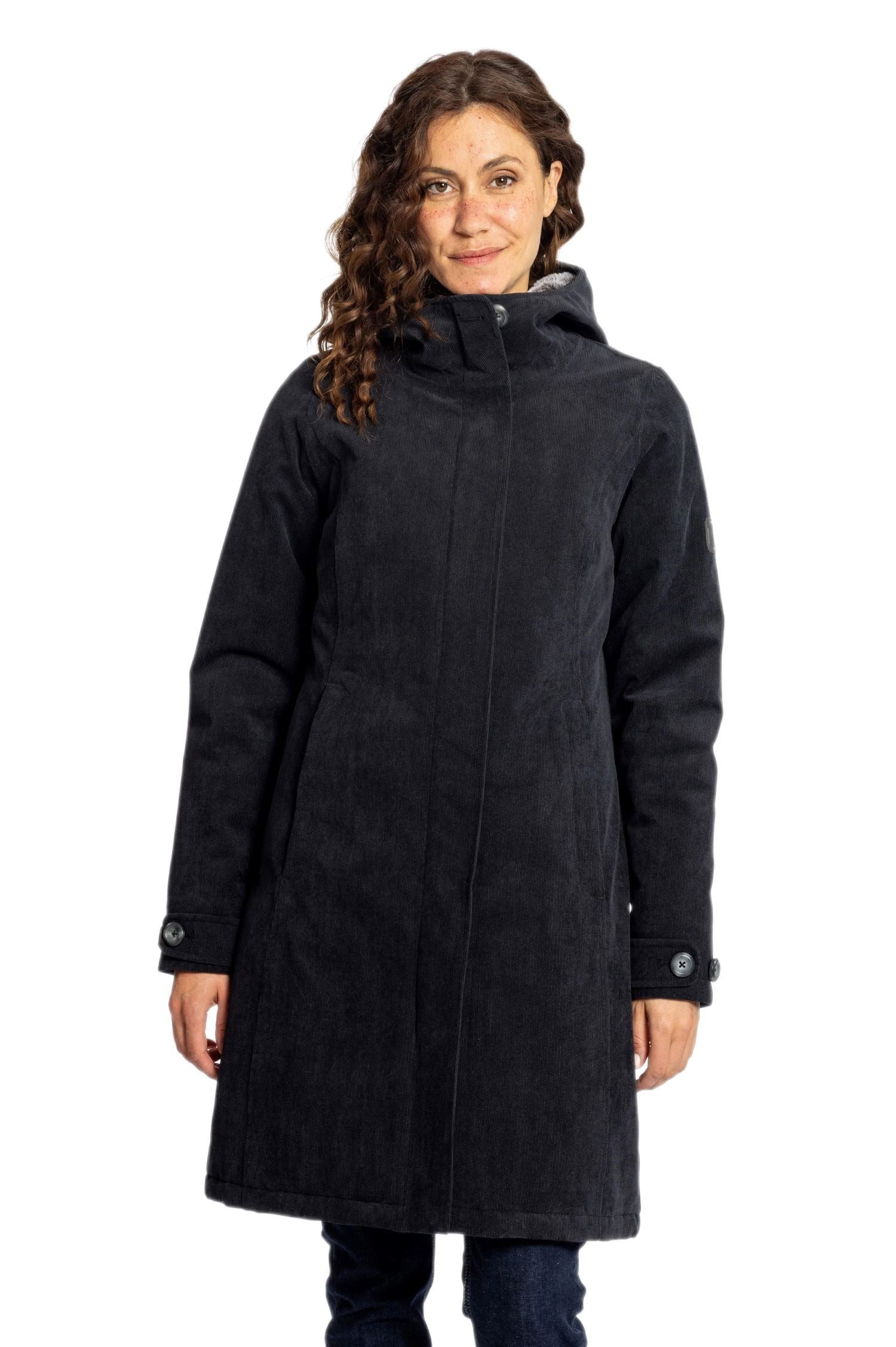 Elkline Wintermantel Glasgow Cord (winddicht, wasserdicht, warm) schwarz Damen