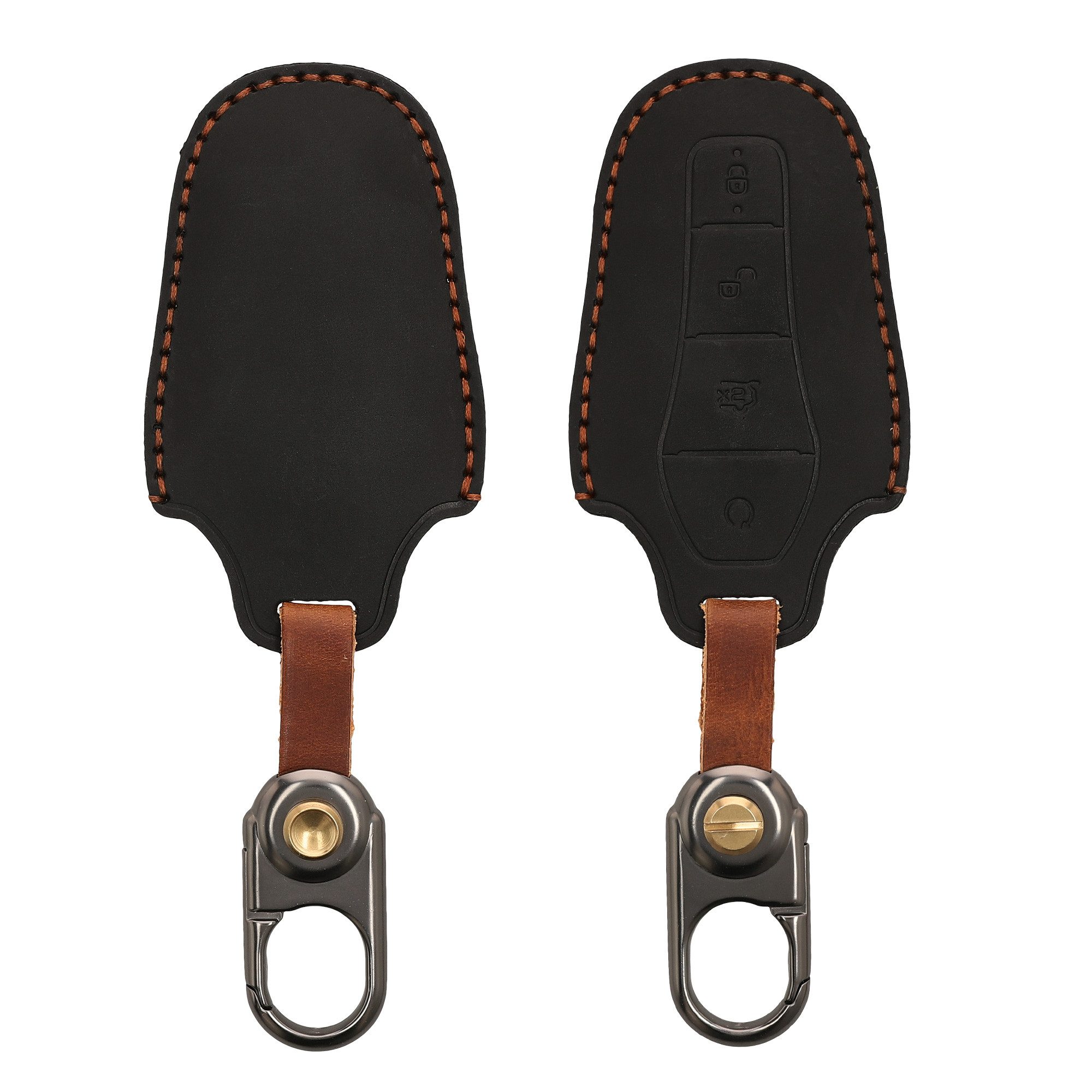 kwmobile Schlüsseltasche Hülle für BYD Atto 3 / Sealion / Han / Tang / Dolphin / Seal Tasche (1-tlg), Autoschlüssel Schlüsselhülle - Schlüssel Cover aus Leder