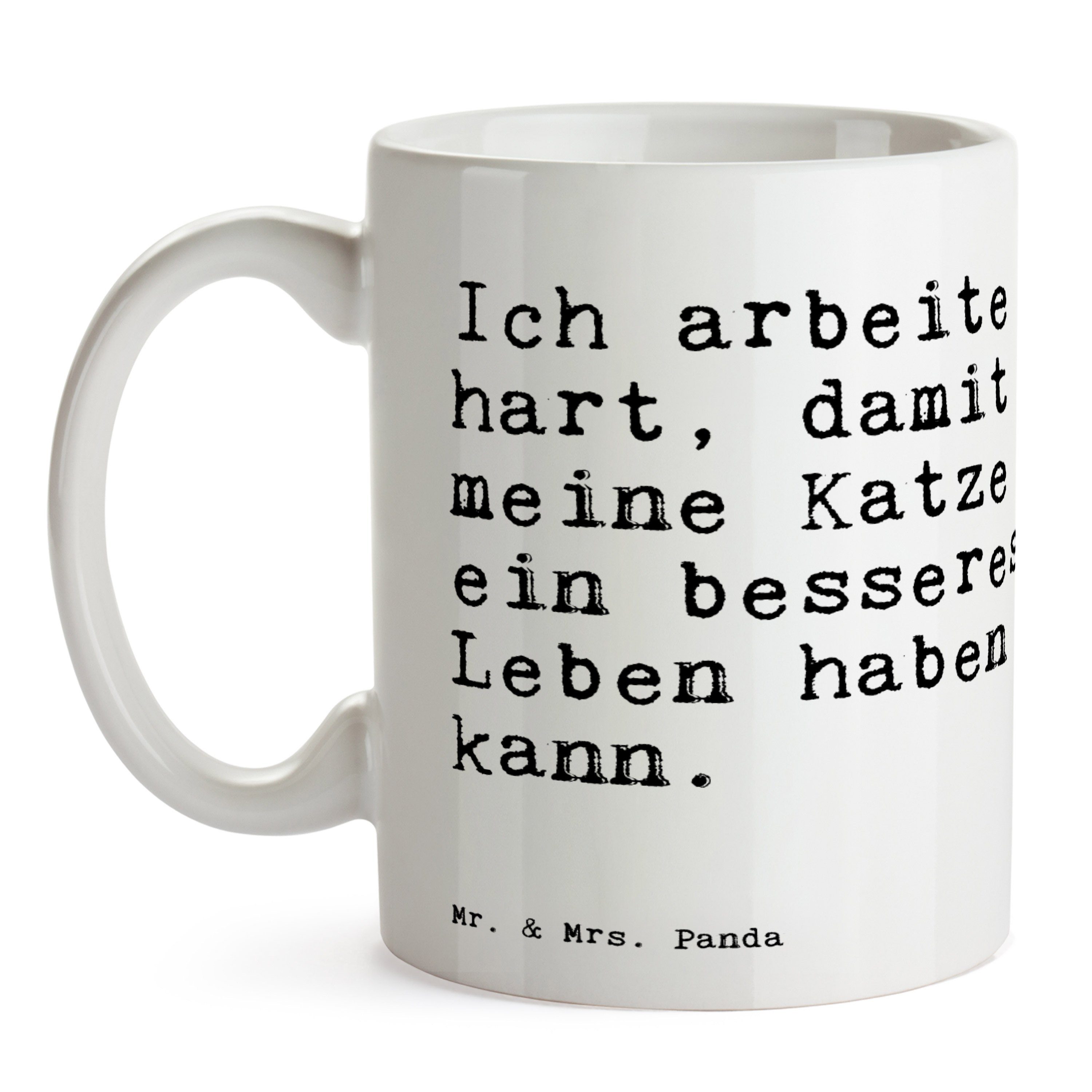 Weisheiten, Geschenk, Kaffeebeche, hart, Weiß - arbeite - damit... & Mr. Ich Panda Keramik Tasse Mrs.