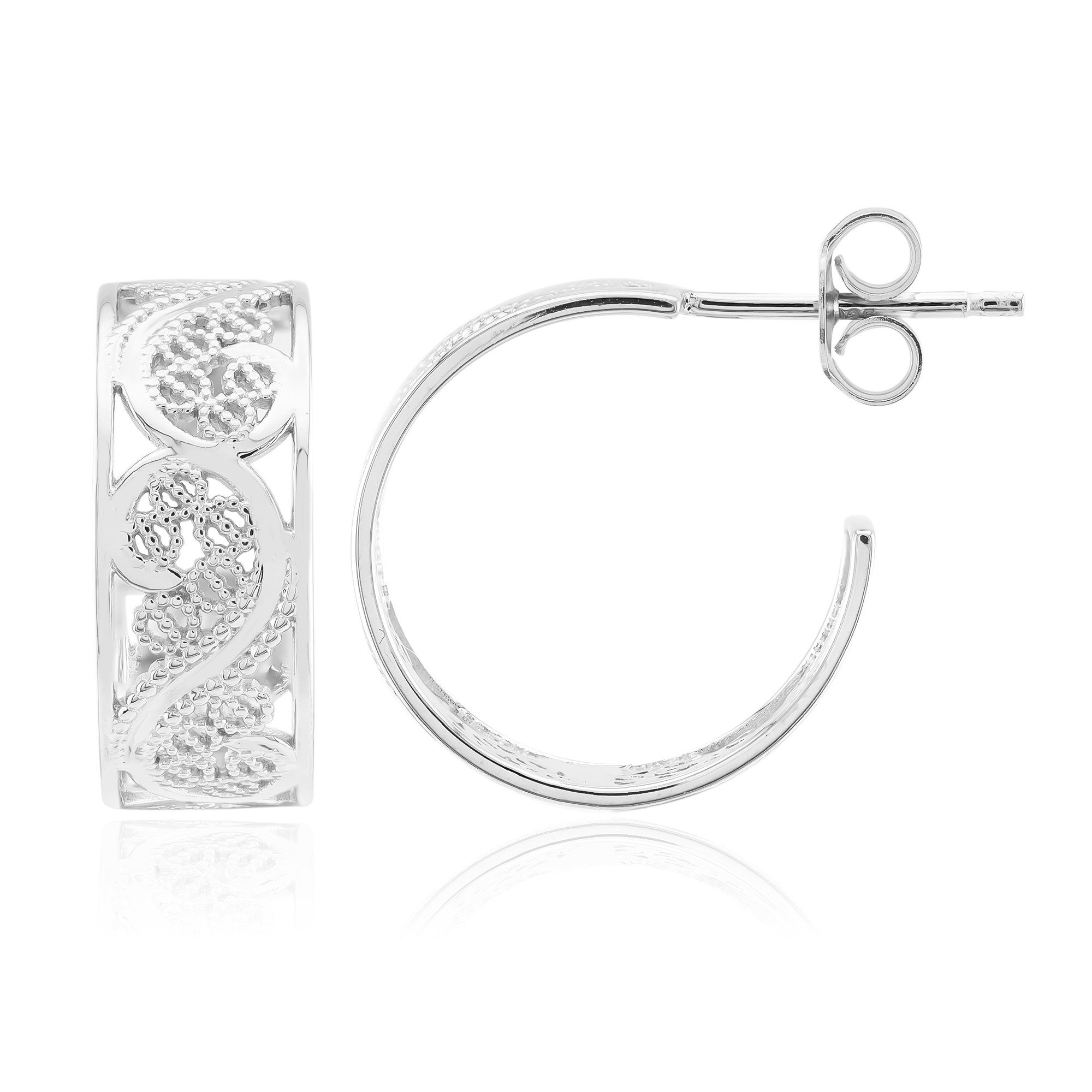 Cavill Ohrring-Set Cavill 925 Sterlingsilber Серьги, platinierte Blumen, 16 mm, leicht (2-tlg)