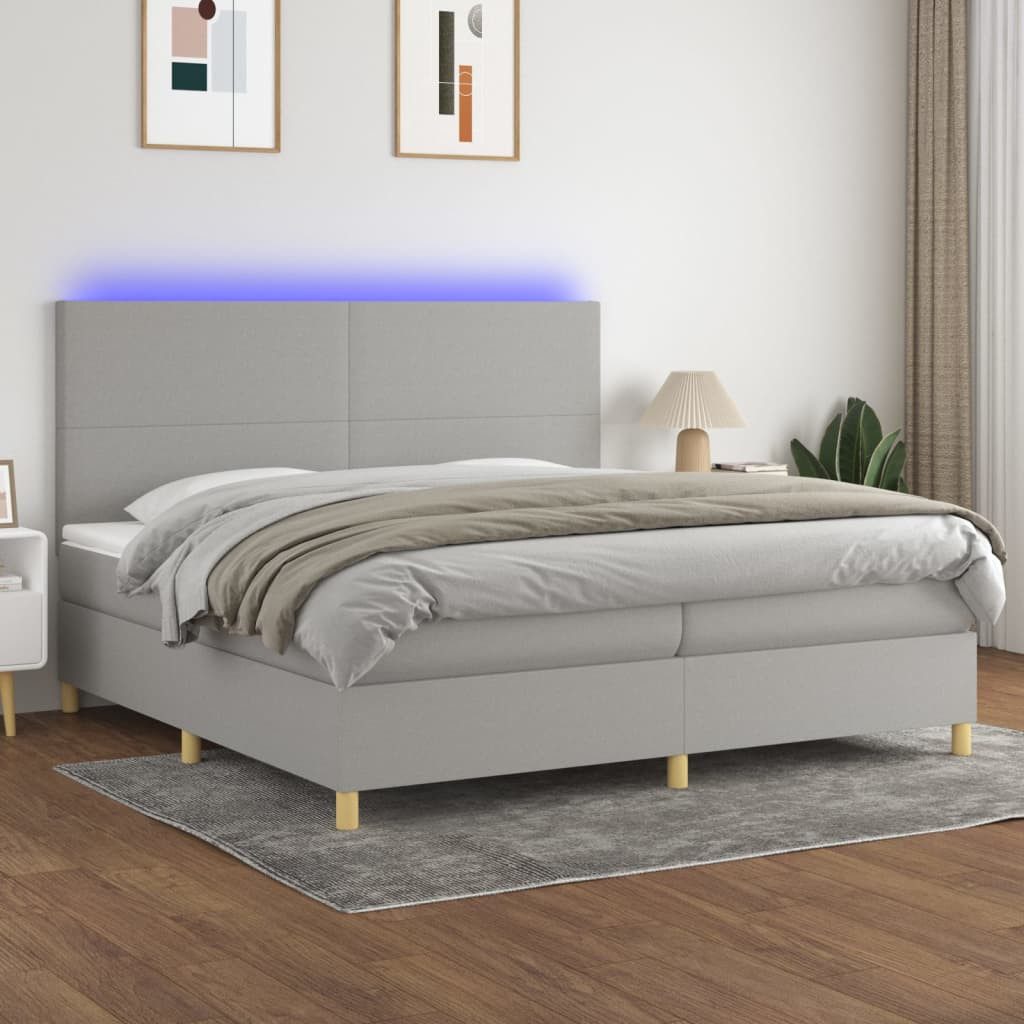 vidaXL Boxspringbett Bett Boxspringbett mit Matratze & Topper & LED (200 x günstig online kaufen