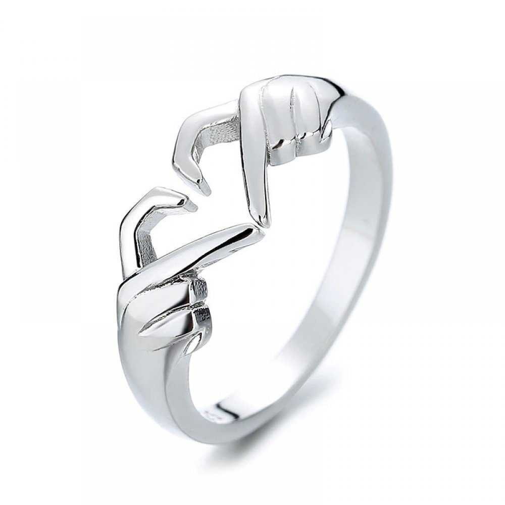 Öffnung Fingerring Einstellbar, Hände Liebe Invanter Geschenk Herz Ring zu inkl.Geschenkbo Ring