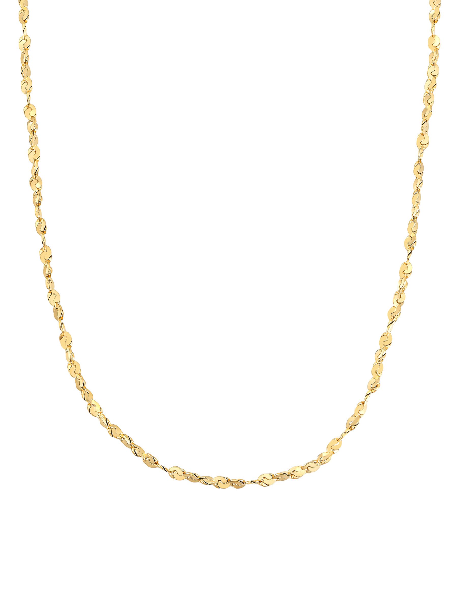 Hey Happiness Edelstahlkette gedrehte Singapurkette 18k vergoldet, Damen Halskette, wasserdicht, Länge 42 cm