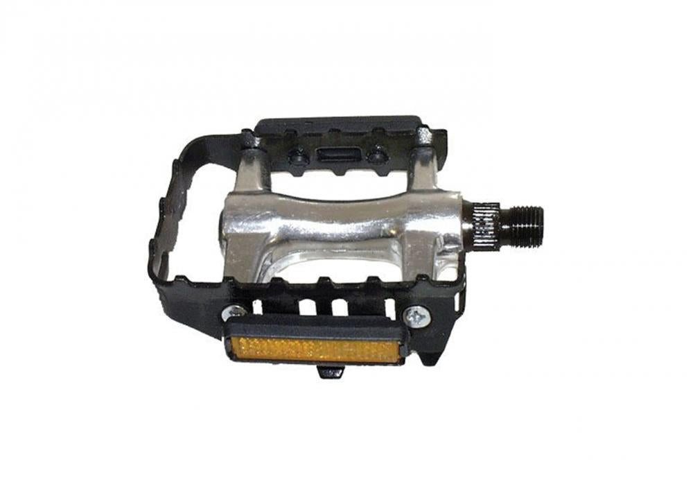 M-Wave Plattformpedale M-Wave Pedal Steady A 9/16 Zoll mit Reflektor Alukörper
