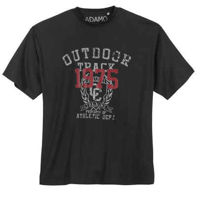 ADAMO Rundhalsshirt »Große Größen T-Shirt Adamo Fashion schwarz Print Outdoor Track«