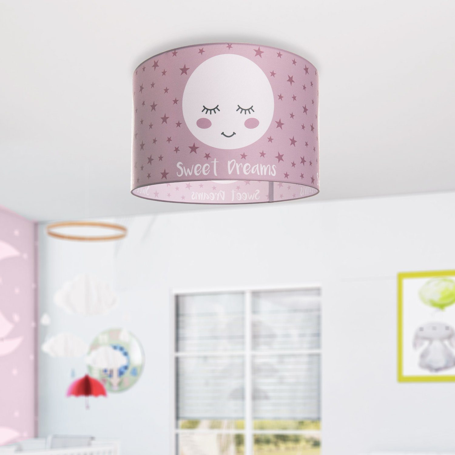 Paco Home Deckenleuchte Aleyna ohne 103, Mond-Motiv, Kinderzimmer Deckenlampe LED E27 Kinderlampe Lampe Leuchtmittel