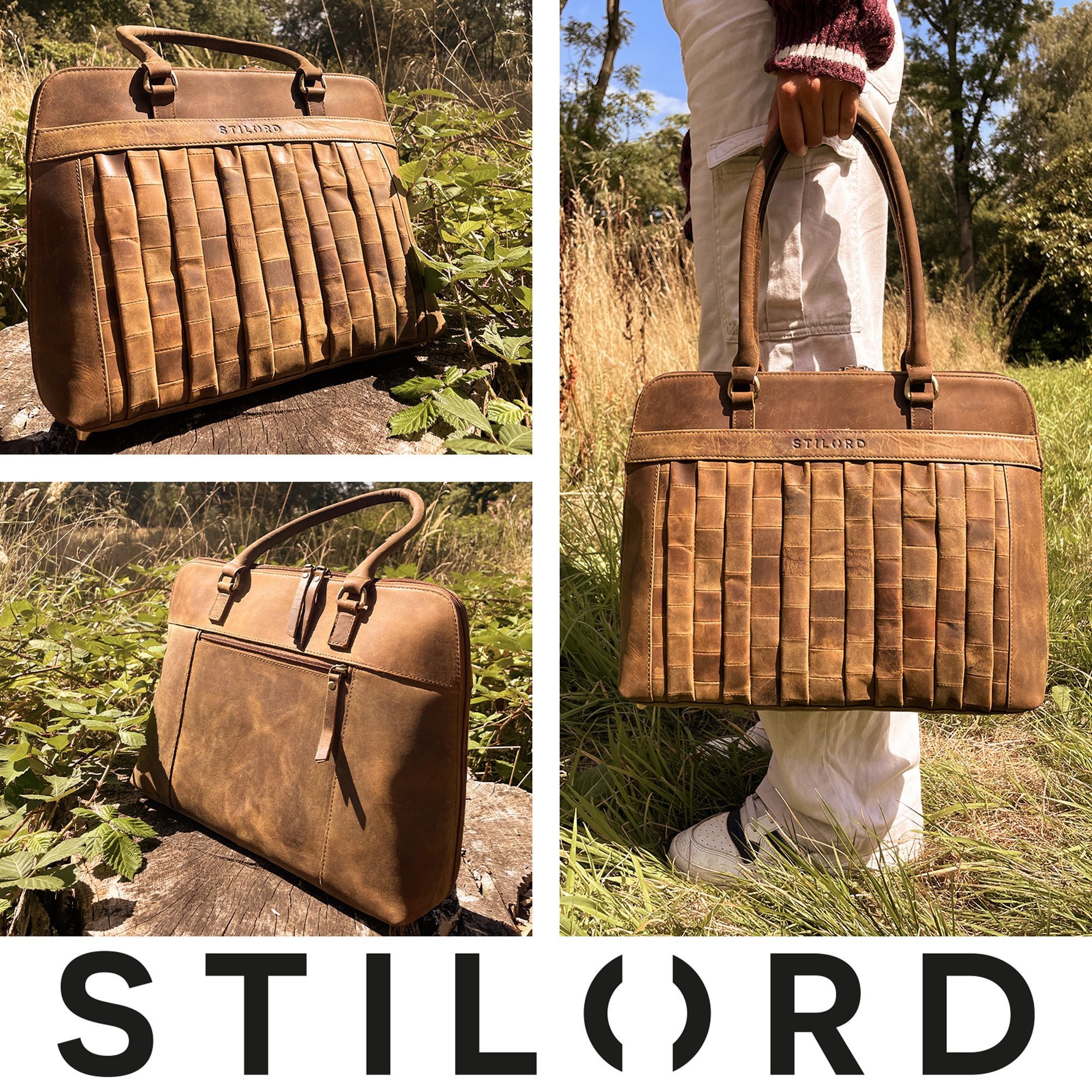 STILORD Handtasche "Jocelyn" Leder Handtasche Damen mittelgroß für 10 - 11 Zoll Tablets