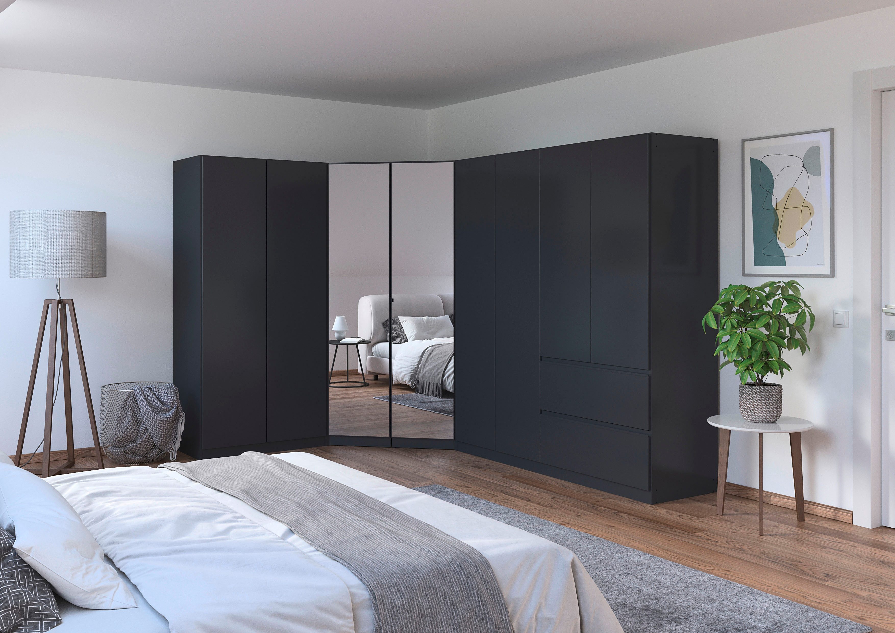 rauch Schrank-Set Kleiderschrank Schrank Garderobe Wäscheschrank COSTA Größe 208x298 cm, (Set, 3-St., in 3 Ausstattungen BASIC/CLASSIC/PREMIUM), viel Platz, gri – Bild 2 von 5