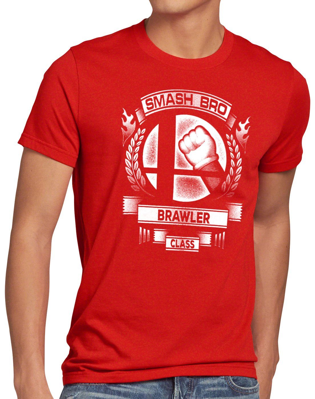 style3 Print-Shirt Herren T-Shirt Brawler Smash ultimate brothers super switch