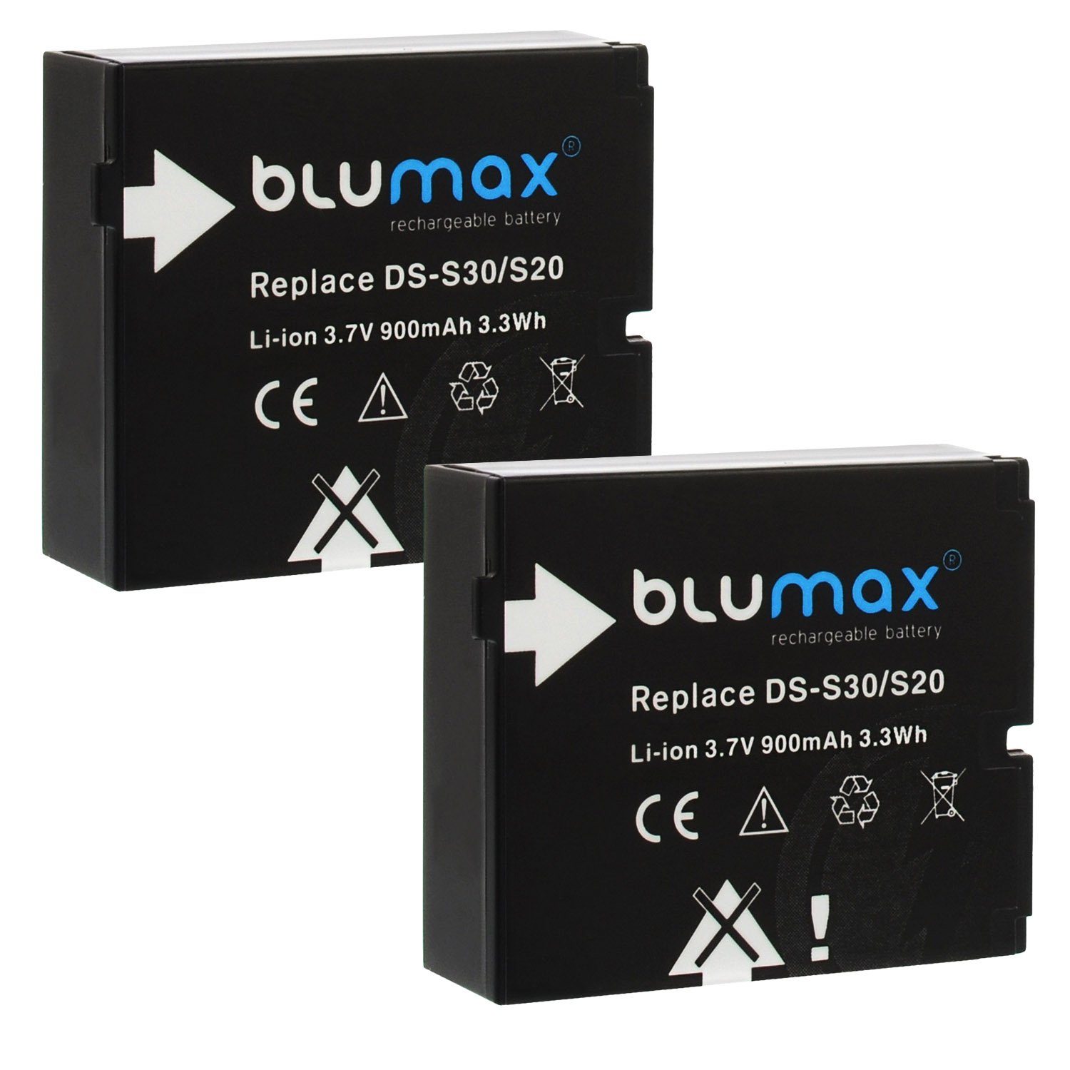 5s, DS-S30 900 2x 3s Kamera-Akku DS-SD20 Blumax Bullet 4s SD20F mAh