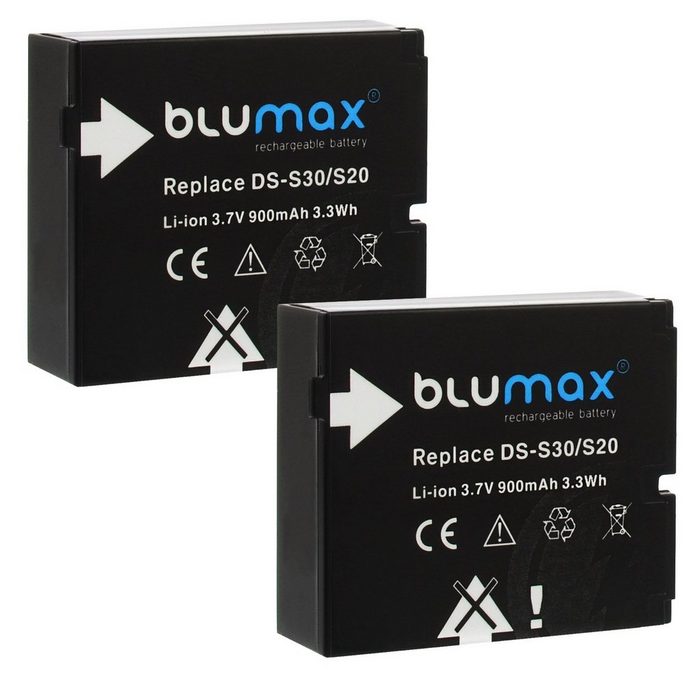 Blumax 2x DS-S30 DS-SD20 Bullet 3s 4s 5s SD20F 900 mAh Kamera-Akku