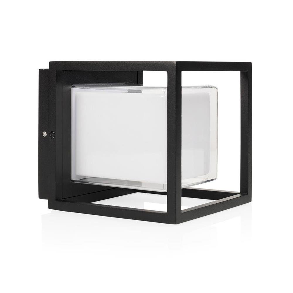 smartwares Außen-Wandleuchte OOL-50014, schwarz, Außenwandleuchte, Wandleuchte, Cubic, LED, Garten, Terrasse, Beleuchtung, Würfelformig