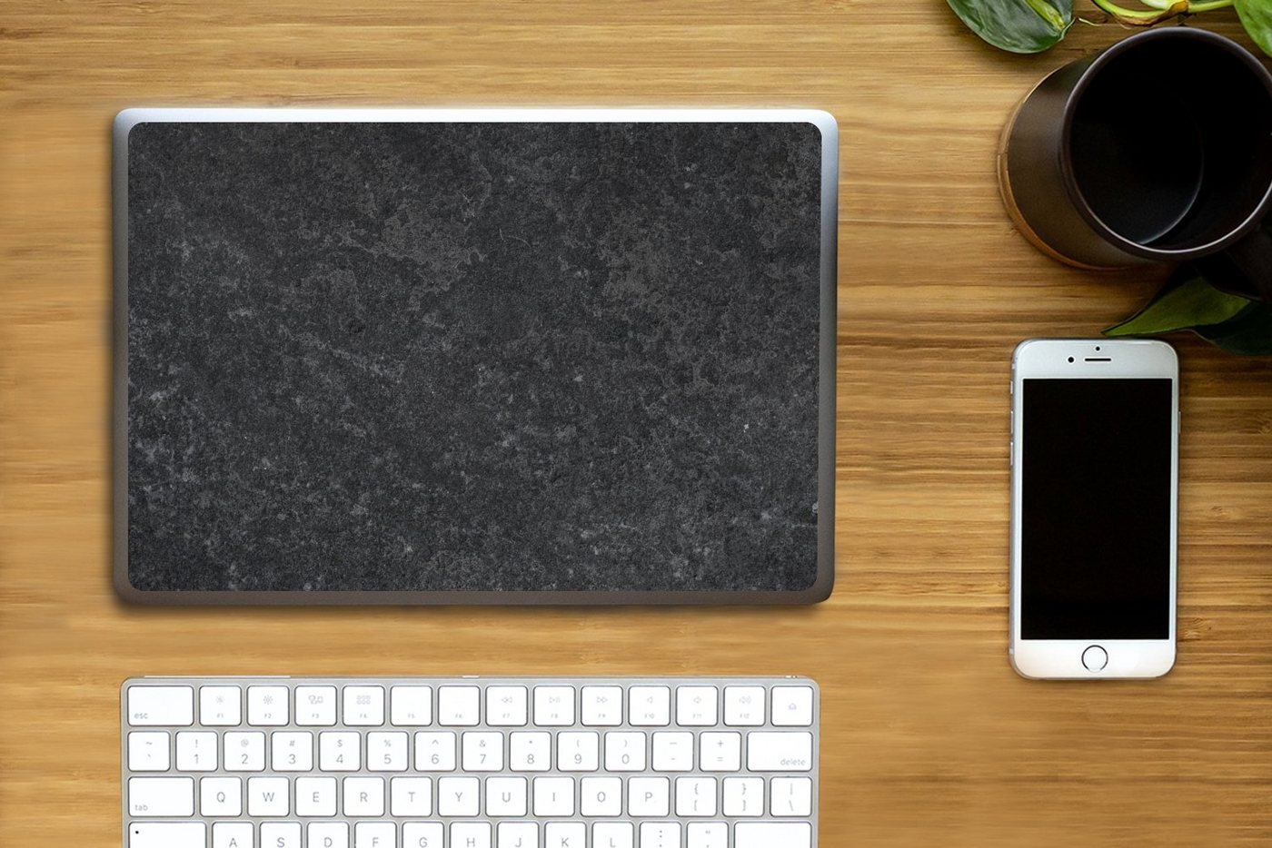 Thumbnail - MuchoWow Laptop-Aufkleber Beton - Grau - Textur - Retro - Industriell, (1tlg), Laptop Folien Cover, Aufkleber, Sticker, ...