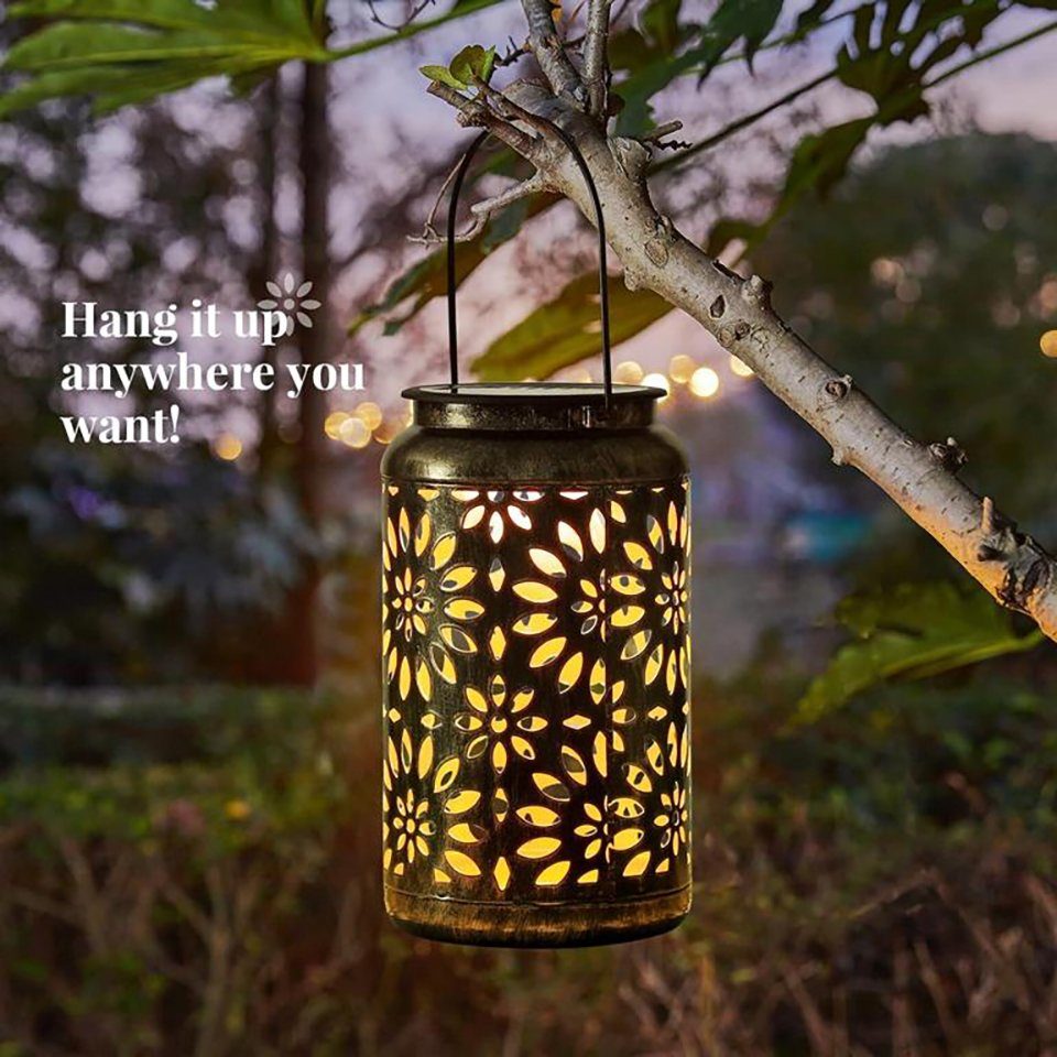 EVERY LED Solarleuchte Solarlampe Tischlampe Außen 2er Set, LED fest integriert, Warmweiß, IP44, Hängend