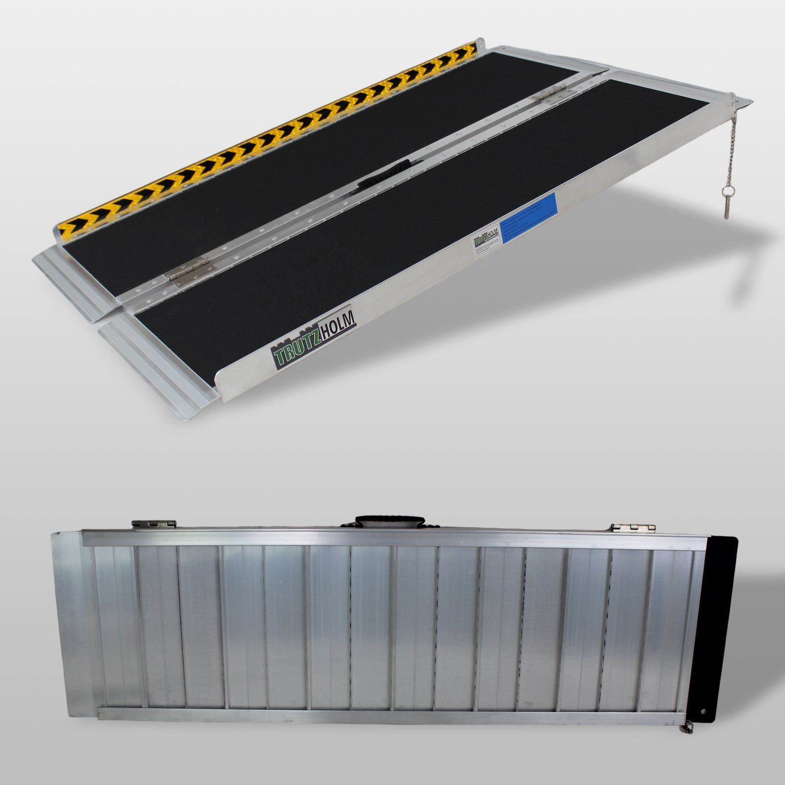 Auffahrrampe TRUTZHOLM Rollstuhlrampe 122 - 213 cm bis 272 kg klappbar Alu Friktion
