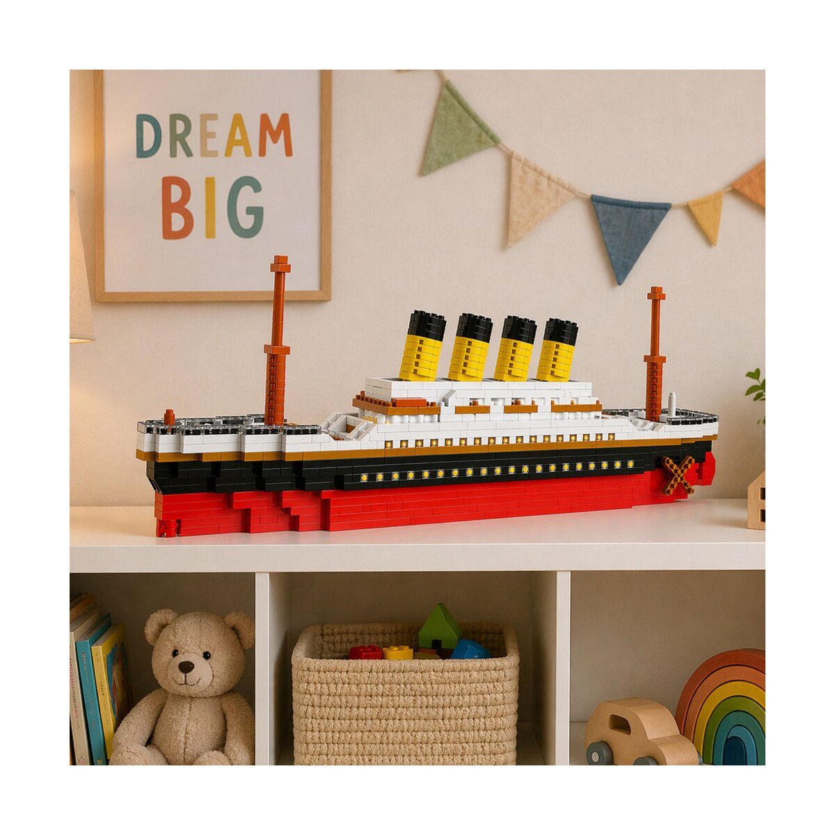 Wisam Bausteinset Titanic-Schiff Großes Modell 60 cm 3327 Teile. Spielbausteine