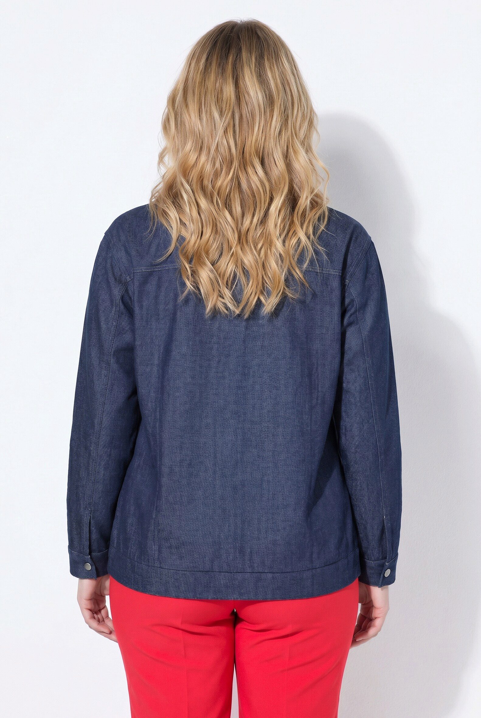 MIAMODA Jeansjacke Jeanshemd loose fit Loose Fit Hemdkragen Langarm