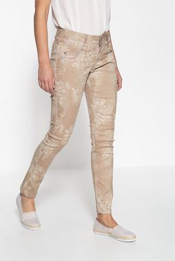 ATT Jeans Stretch-Jeans Zoe mit Oilwash-Effekt und floralem Muster
