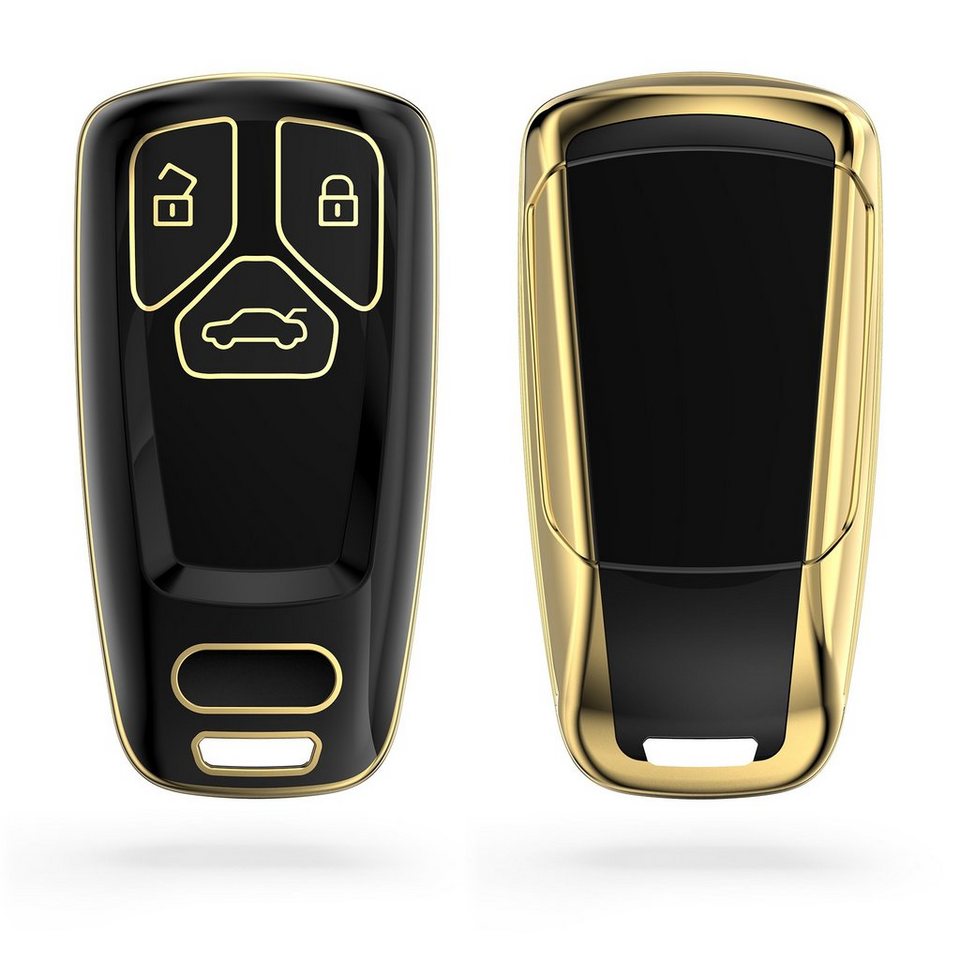 kwmobile Schlüsseltasche Autoschlüssel Hülle für Audi, Schlüsselhülle  Silikon Cover, KOMPATIBEL MIT: Audi 3-Tasten Smartkey Autoschlüssel (nur  Keyless Go)