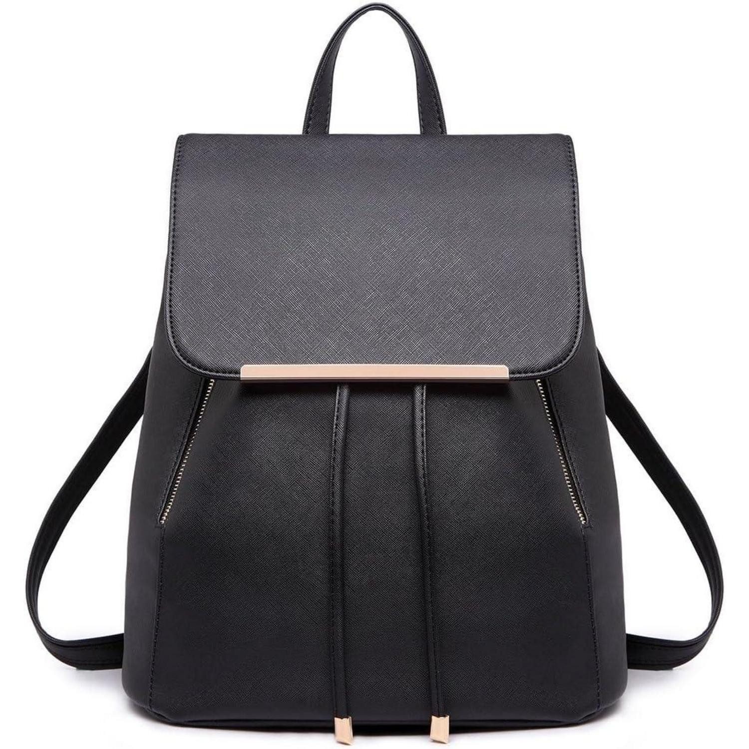 LuxusKollektion Cityrucksack Damen Rolltop Rucksack Tunnelzug Cityrucksack in Lederoptik