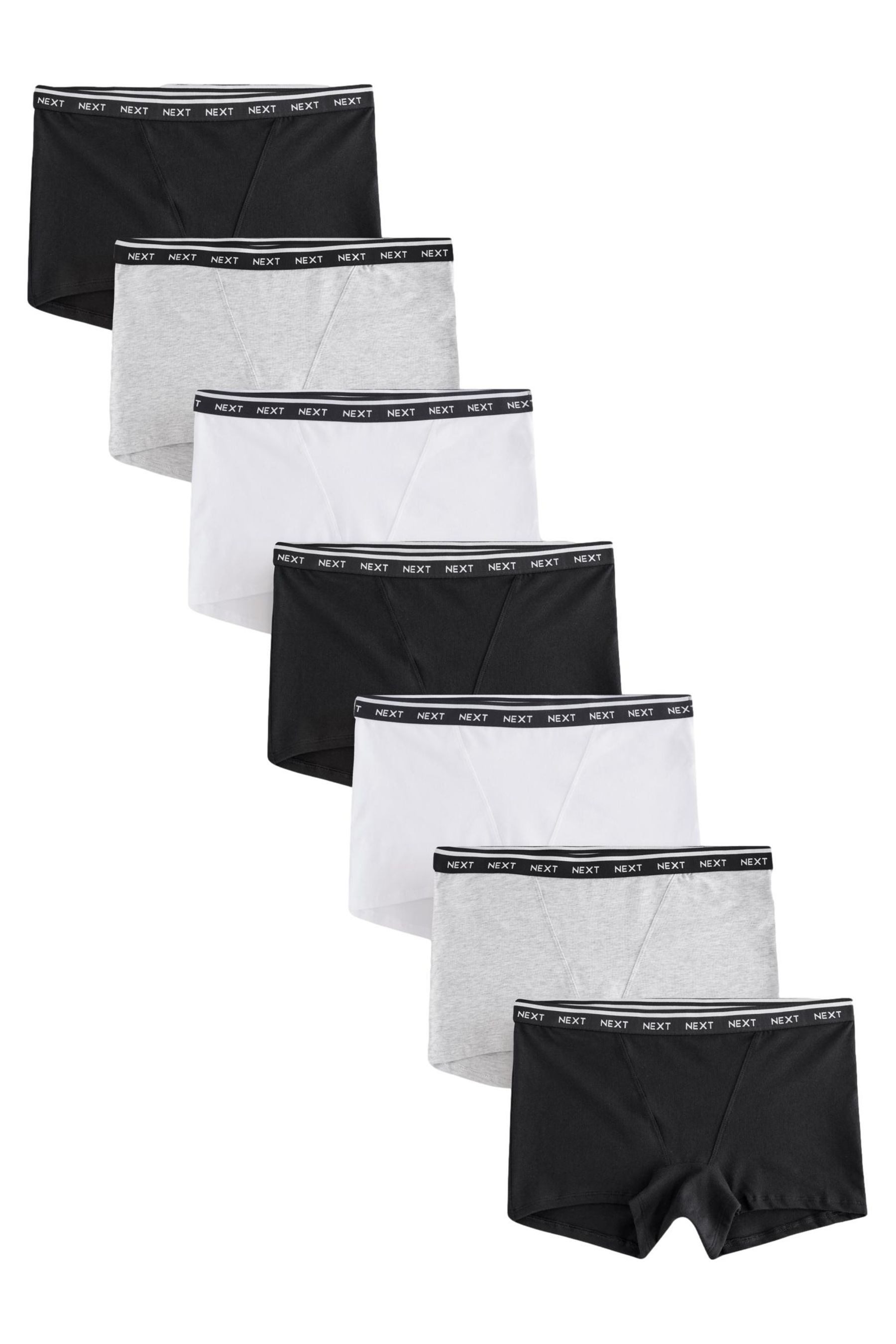 Next Schlüpfer Baumwollslips mit Logo im 7er-Pack, Boyshorts (7-St) günstig online kaufen