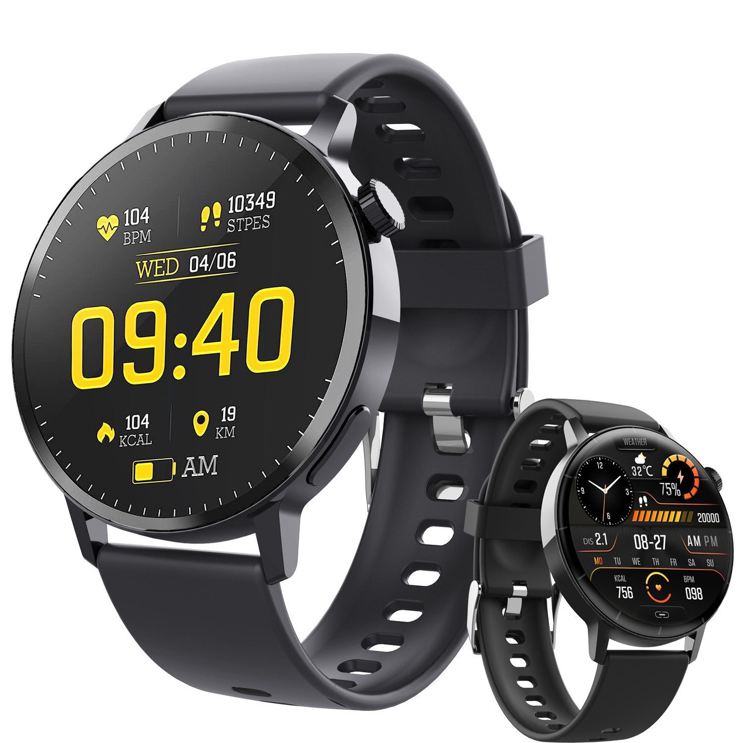 DTC GmbH Smartwatch (1,43 HD Voll Touchscreen 