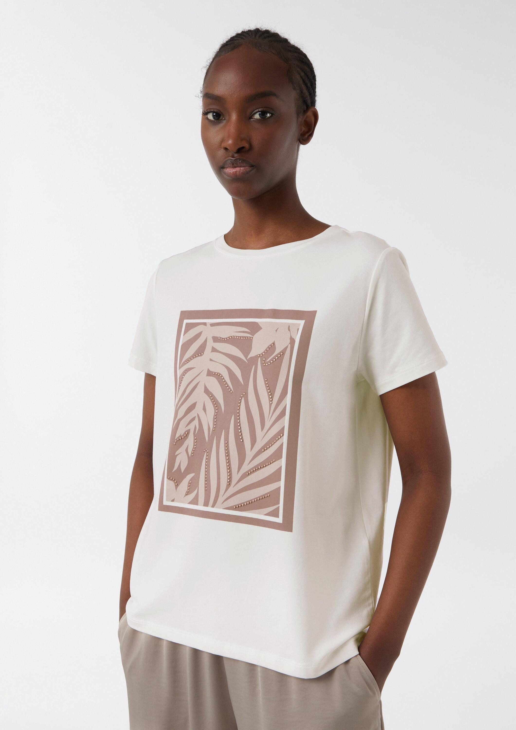 comma Kurzarmshirt T-Shirt T-Shirt aus Baumwollmix günstig online kaufen