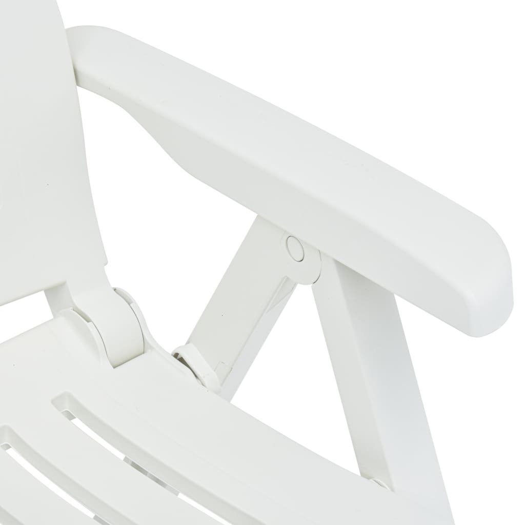 Kunststoff Stk. Weiß Gartenstühle 2 Gartenstuhl Verstellbare furnicato