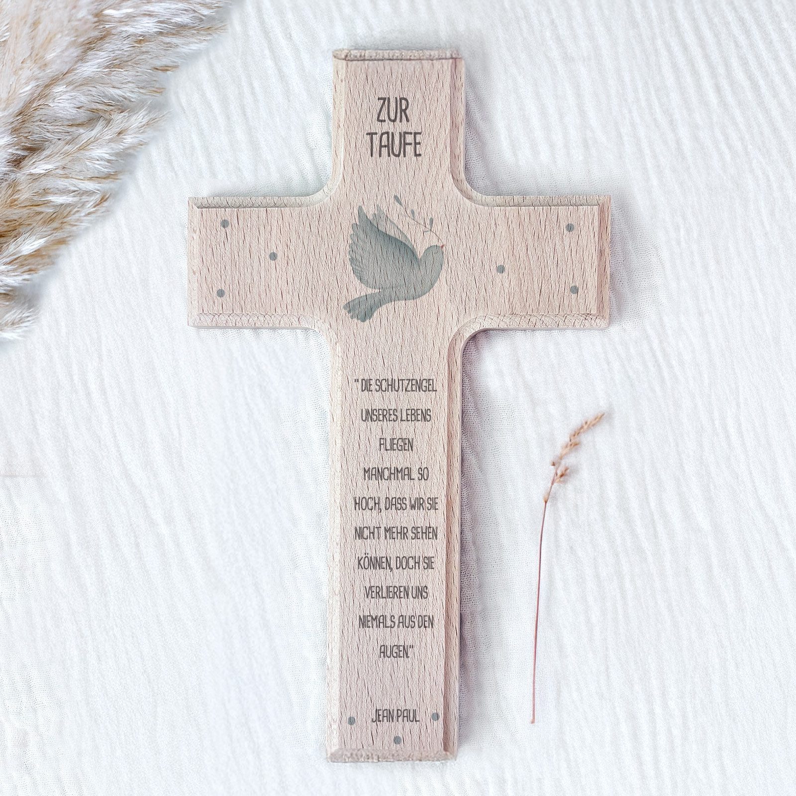 hellomini Wanddekoobjekt Taufkreuz Aquarell 15cm x 25cm günstig online kaufen